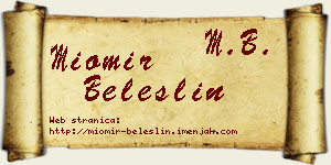 Miomir Beleslin vizit kartica